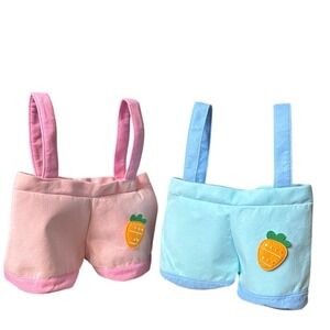 Spritz Pink & Blue Kids Easter Tote Bags w/Carrot Patch & Fuzzy Tail GIFT NEW